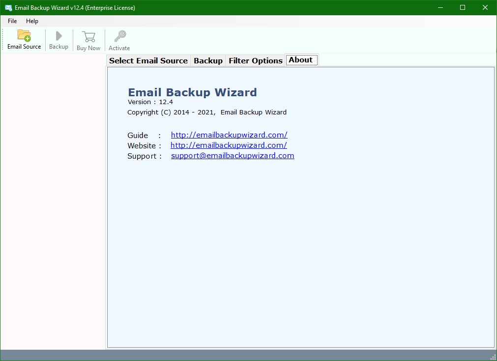 Email Backup Wizard активация
