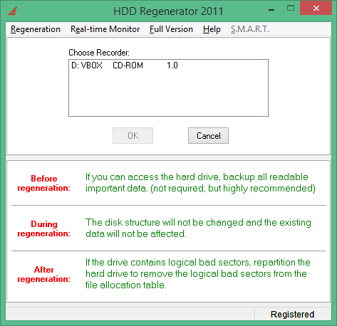 HDD Regenerator ключ