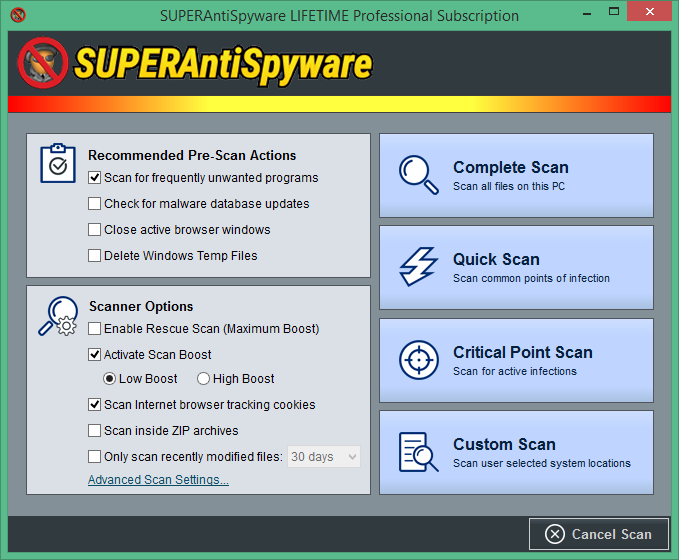 SuperAntiSpyware Professional X 10.0.1254 free