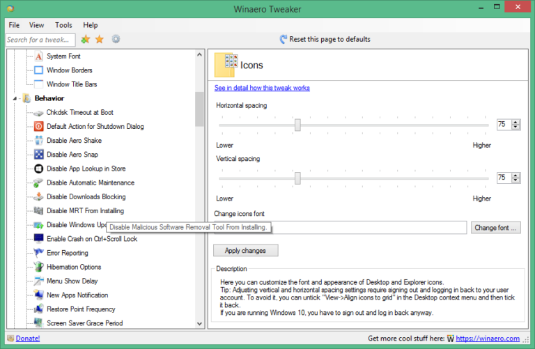 Winaero Tweaker 1.55 for windows download free