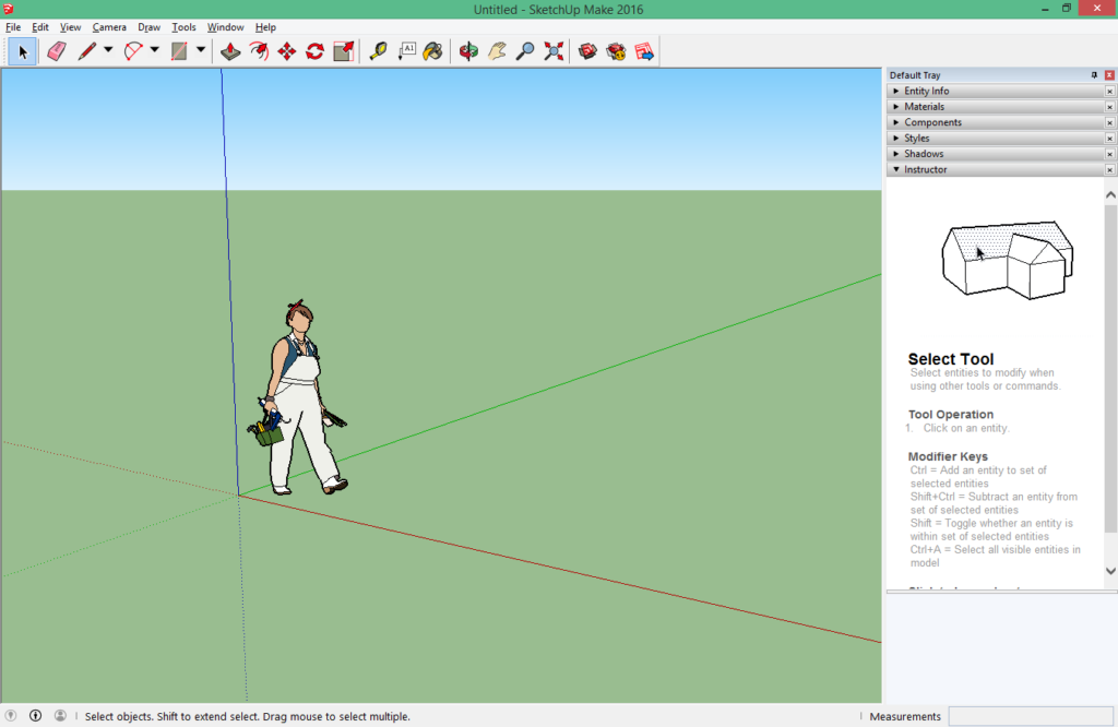 Алгоритм создания квадрата в программе sketchup make