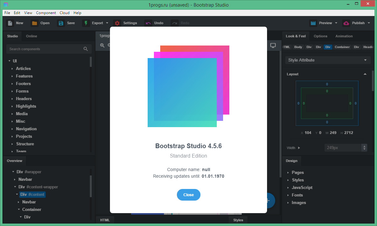 Bootstrap Studio 6.4.2 download the last version for apple