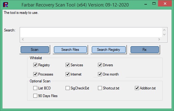 Farbar Recovery Scan Tool