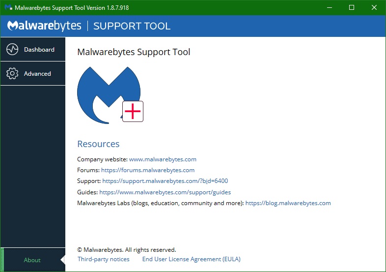 Malwarebytes Support Tool скачать