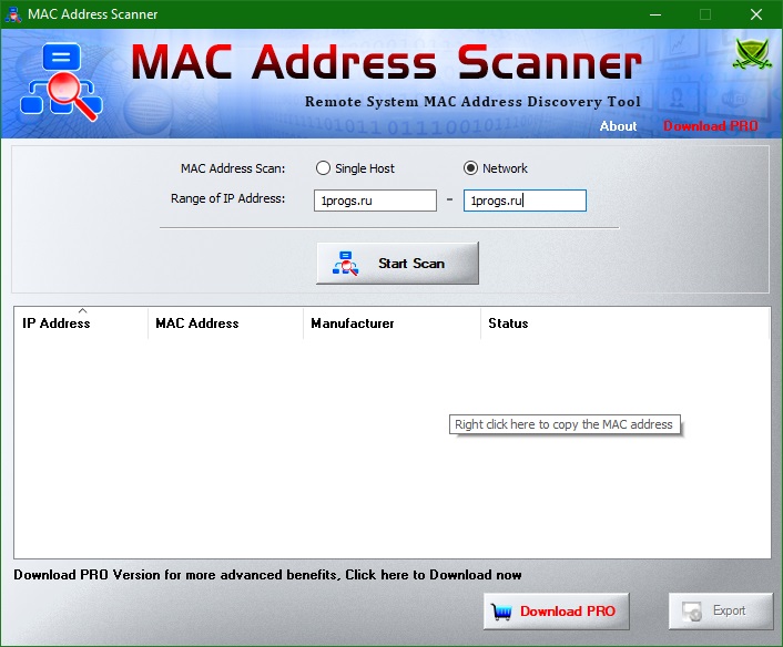 MAC Address Scanner