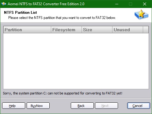 AOMEI NTFS to FAT32 Converter скачать