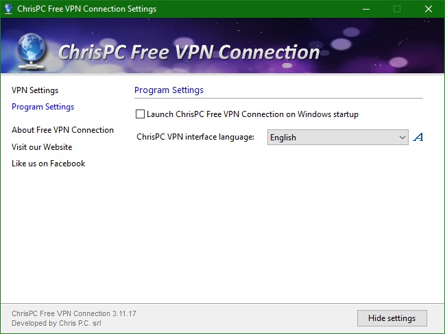 ChrisPC Free VPN Connection 4.06.15 free instal