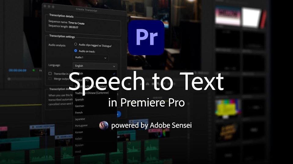 Adobe Speech to Text for Premiere Pro