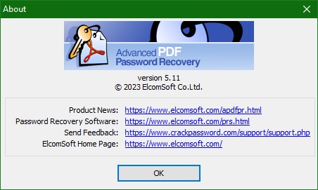 Advanced PDF Password Recovery key